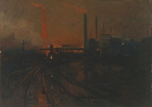 Stålverk, Cardiff, på natten