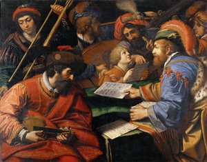 Konsert av Spada, Leonello (1576-1622). Olja på duk, ca 1610-1615, Mått: 138x177. Galleri Borghese, Rom