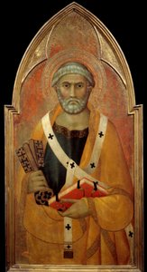 Representation av Sankt Peter (San Pietro) Detrempe på trä av Lippo Memmi (känd från 1317-1347) 1300-talet sön. 0,94x0,44 m - Representation av Sankt Peter (San Pietro). Tempera på trä av Lippo Memmi (känd från 1317 till 1347)