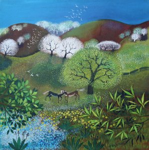 Burst of Spring, 2025 (akryl på duk) av Lisa Graa Jensen