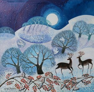 Snowy Land, 2017, (akrylbläck på papper) av Lisa Graa Jensen