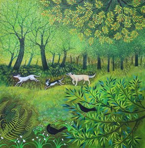 Three Friends, 2024 (akryl på duk) av Lisa Graa Jensen