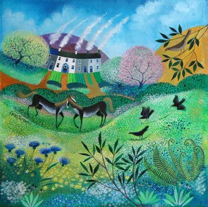 Wildflower Meadow, 2020 (akryl på papper) av Lisa Graa Jensen