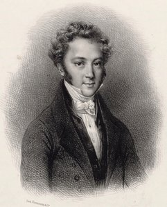 Porträtt av pianisten och kompositören Ignaz Moscheles 1794-1870, ca. 1830. av Lithographie Formentin et C..