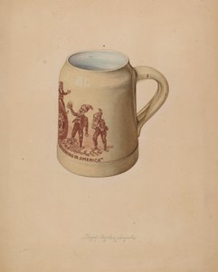 Stengodsmugg för öl, 1939. av Lloyd Charles Lemcke