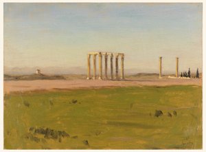 Teckning, studie av ruiner i ett landskap, 24 januari 1878 av Lockwood de Forest