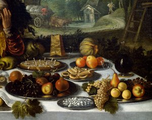 Gedeckter Tisch, Detail aus Eitelkeit des Reichtums von Lodewijk Toeput