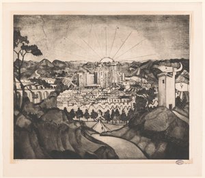 Avignon (originaltitel) av Lodewijk Schelfhout (signed by artist)