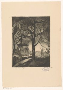 Odla Les Fermes (originaltitel på objekt) av Lodewijk Schelfhout (signed by artist)