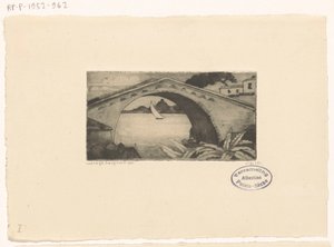 Brug på Korsika Le Pont Corse (originaltitel) av Lodewijk Schelfhout (signed by artist)
