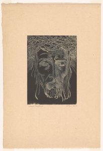 Kristus med törnekrona av Lodewijk Schelfhout (signed by artist)