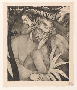 Kristus på Oljeberget Dans le Jardin des Oliviers (originaltitel) av Lodewijk Schelfhout (signed by artist)