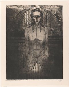 Kristus mitt i katedraler Les Cathédrales (originaltitel) av Lodewijk Schelfhout (signed by artist)