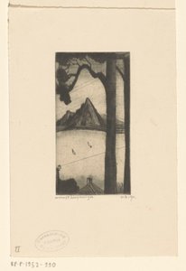 Korsikanskt landskap Les Sapins Corses (originaltitel) av Lodewijk Schelfhout (signed by artist)