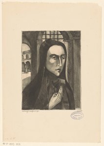 Korsikansk kvinna Femme Corse (originaltitel) av Lodewijk Schelfhout (signed by artist)