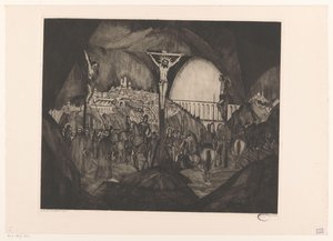 Golgata I (originaltitel) av Lodewijk Schelfhout (signed by artist)