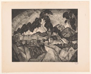 Kuperat landskap i Provence La Provence (originaltitel på objekt) av Lodewijk Schelfhout (signed by artist)