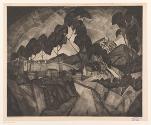 Kuperat landskap i Provence La Provence (originaltitel på objekt) av Lodewijk Schelfhout (signed by artist)