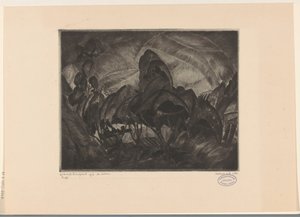 Kuperat landskap med träd Les Arbres (originaltitel på objekt) av Lodewijk Schelfhout (signed by artist)