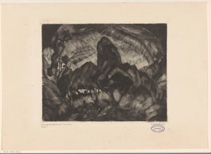 Kuperat landskap med träd Les Arbres (originaltitel på objekt) av Lodewijk Schelfhout (signed by artist)