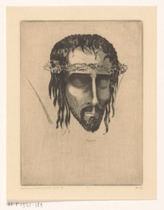Kristi huvud Tête de Christ IV (originaltitel) av Lodewijk Schelfhout (signed by artist)