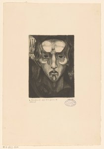 Huvudet av en kvinna Tête de femme III (originaltitel på objektet) av Lodewijk Schelfhout (signed by artist)