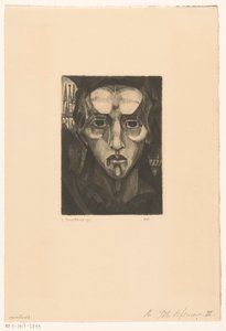 Huvudet av en kvinna Tête de femme III (originaltitel på objektet) av Lodewijk Schelfhout (signed by artist)