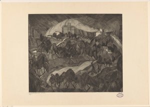 Slott på en kulle Le Château I (originaltitel på objekt) av Lodewijk Schelfhout (signed by artist)