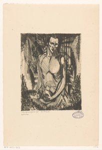 Muzikant La Crainte (originaltitel på objekt) av Lodewijk Schelfhout (signed by artist)