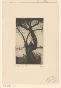 Olivträd på Korsika Olivier, Corse (originaltitel) av Lodewijk Schelfhout (signed by artist)