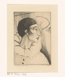 Pierrot IV (originaltitel) av Lodewijk Schelfhout (signed by artist)