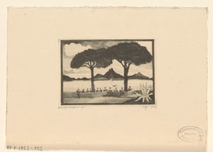 Twee pojke De två träden (originaltitel) av Lodewijk Schelfhout (signed by artist)