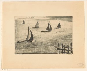 Hamnutgång Sortie du port (originaltitel) av Lodewijk Schelfhout (signed by artist)