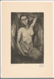 Sittande kvinna Femme Assise (originaltitel) av Lodewijk Schelfhout (signed by artist)