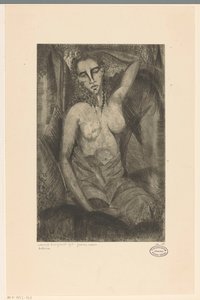 sittande kvinna Femme assise (originaltitel på objekt) av Lodewijk Schelfhout (signed by artist)
