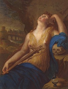 Mary Magdalen av Lodovico (after) Carracci