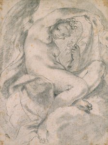 En nymf möjligen flora bland moln, 1575-1619 av Lodovico Carracci