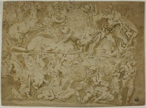 Slaget om amasonerna av Lodovico Carracci