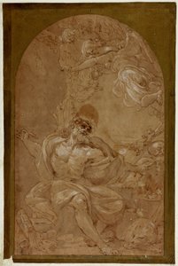 Studera för Saint Jerome av Lodovico Carracci