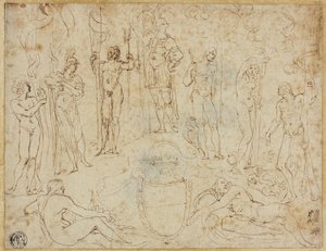Studie för en avhandlings slutsats presenterad för hertigen av Mantua av Lodovico Carracci