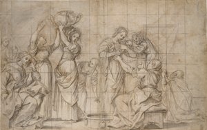 Baptistens födelse, c1575-1610 av Lodovico Carracci