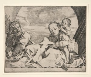 Den heliga familjen av Lodovico Carracci