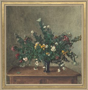 Bukett med små krysantemum, 1862. av Léon Bonvin