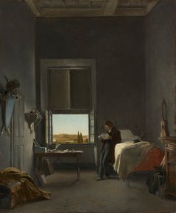 Konstnären på sitt rum i Villa Medici, Rom