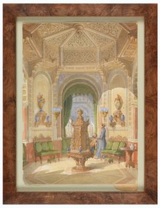Ritning, Design för ett moriskt rökrum [Tabagie], ca 1844 av Léon Feuchère