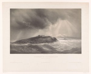Graf av Francois-Rene de Chateaubriand Chateaubriands grav (Ilot du Grand Bey, Rade de St. Malo) (titel på objektet) av Léon Jean Baptiste Sabatier