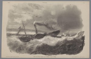 Paddla ångare i stormen Skildringer av livet på landsbygden (serietitel) La kampanj. Etudes varieés aux deux Crayons (serietitel på objekt) av Léon Jean Baptiste Sabatier