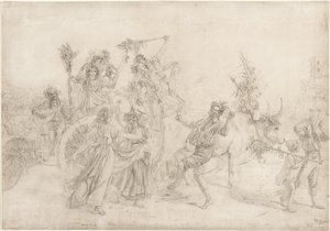 Pilgrimer som återvänder från Madonna dellArcos högtid, 1827. av Léopold Robert