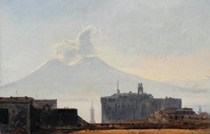 Vy över Neapel med Vesuvius av Léopold Robert