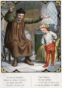 Illustration av Lorenz Frolich (1820-1908) för den populära sången "The Good King Dagobert"". Upplaga J. Hetzel.Omkring 1880.